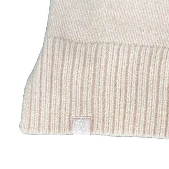 Lululemon Feather Pink Twin Rib Wool Blend Wide Mock Neck Sweater size 4 Cozy - Picture 4 of 9